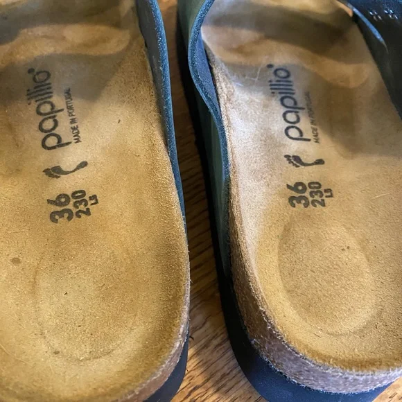 Birkenstock Papillio green Two-Strap Slide Sandals with Black Outsole - Picture 6 of 6